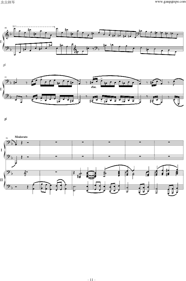 拉赫玛尼诺夫第三钢琴协奏曲 第一乐章钢琴谱第3页