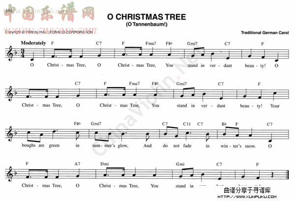 135.o christmas tree(o tannenbaum！)小提琴谱