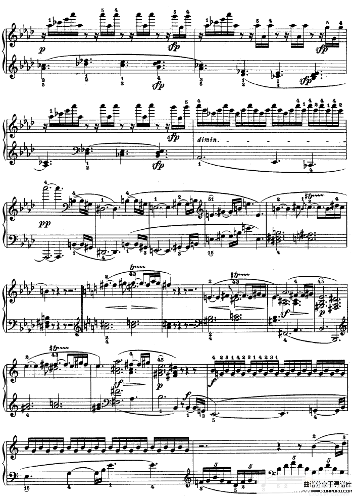 热情奏鸣曲-作品57号(第二十三钢琴奏鸣曲)-贝多芬钢琴谱第4页