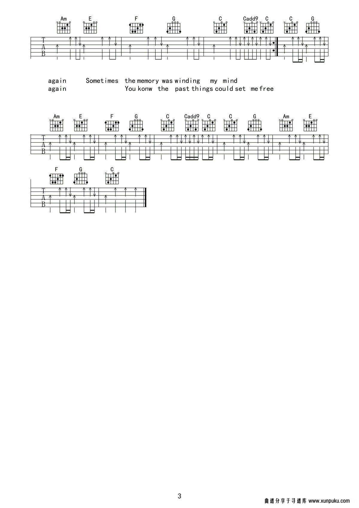 Say it again吉他谱第3页