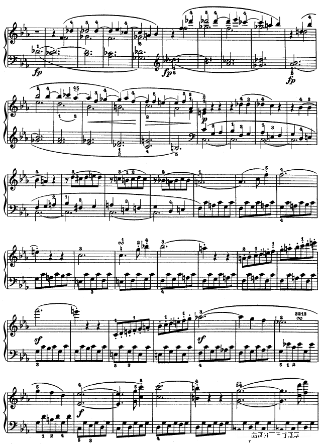 c小调第五钢琴奏鸣曲  op. 10—1钢琴谱(钢琴曲)钢琴谱第10页