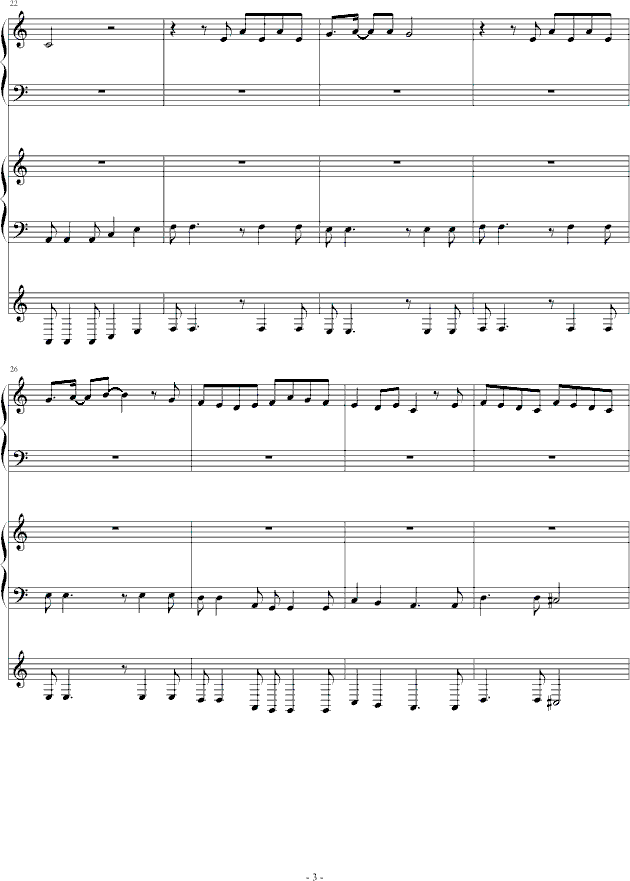 forever memories千叶小瑜钢琴谱(钢琴曲)钢琴谱第3页