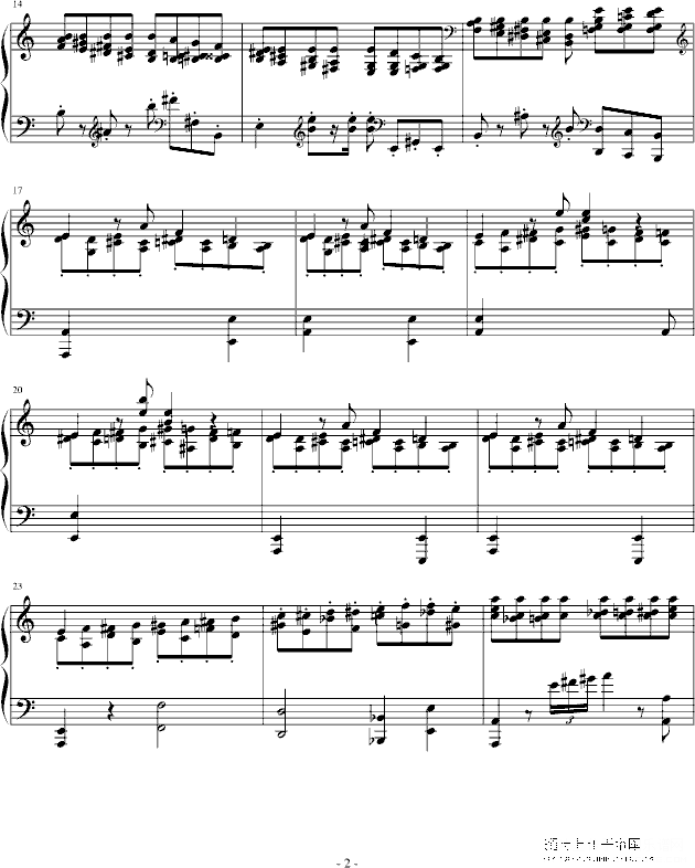 第二钢琴奏鸣曲 第二乐章钢琴谱第2页