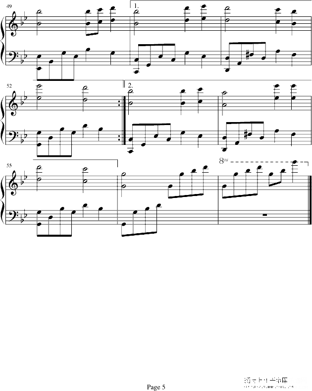 冬季之悲曲钢琴谱第5页
