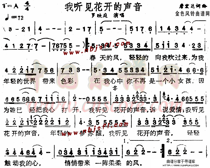 我听见花开的声音简谱