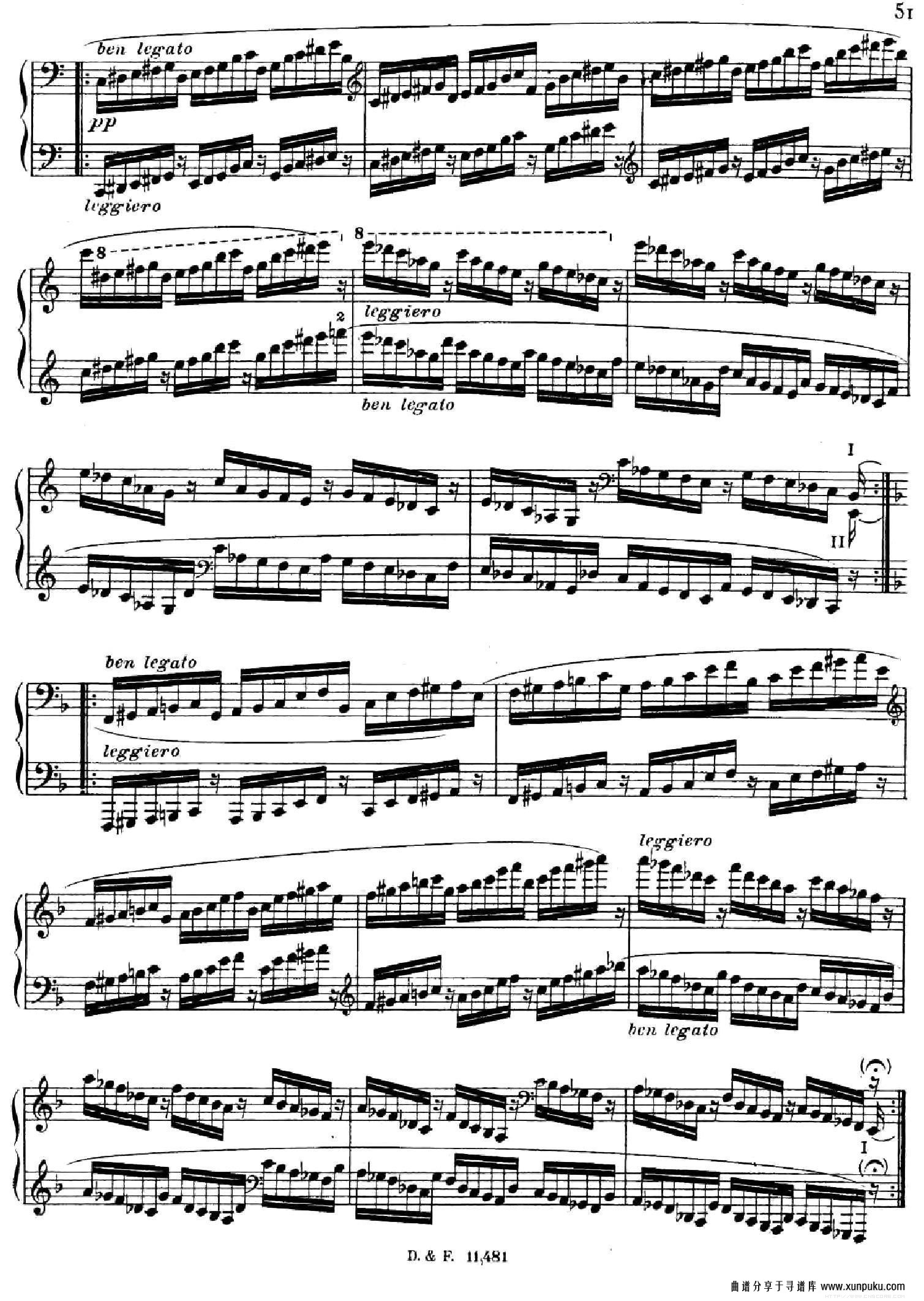 51 exercises, woo 6（51首钢琴练习 31—37）钢琴谱第8页