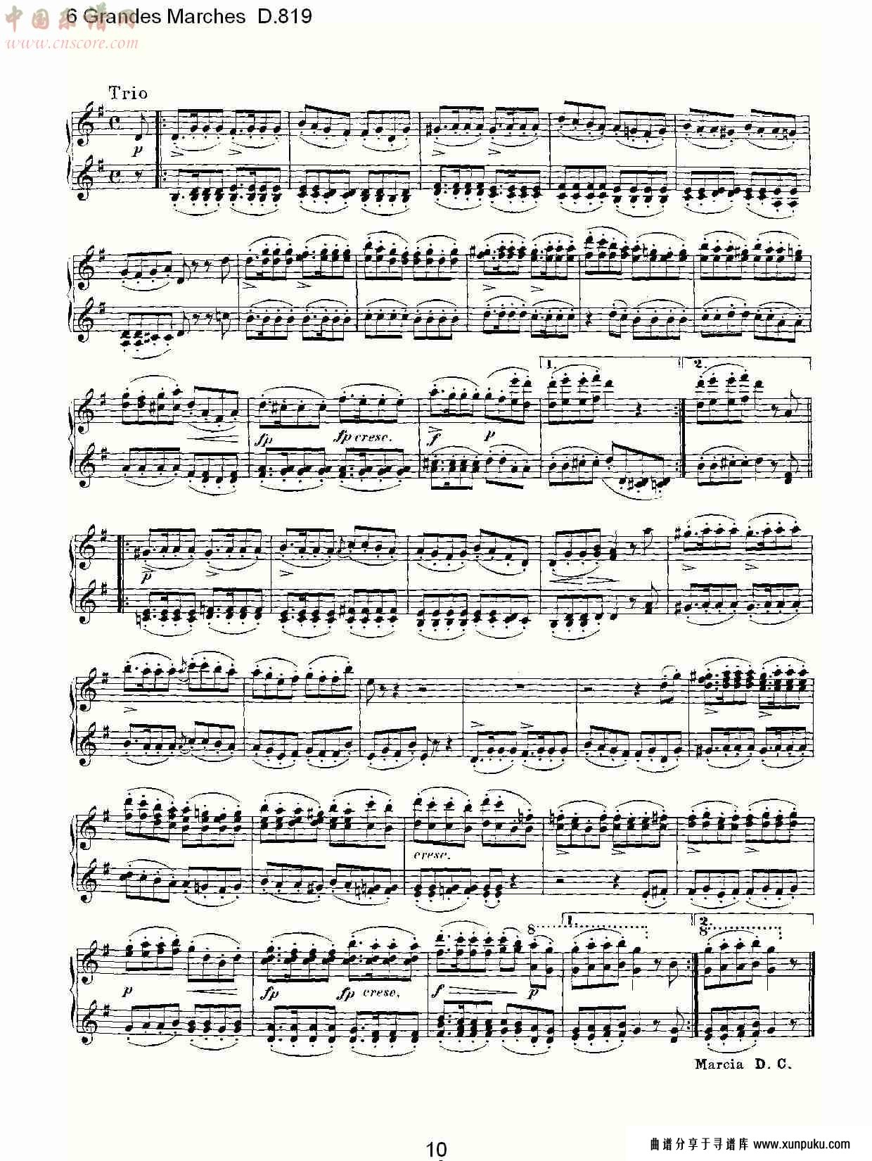 6 grandes marches d.819  6贵族进行曲d.819（二）总谱第5页