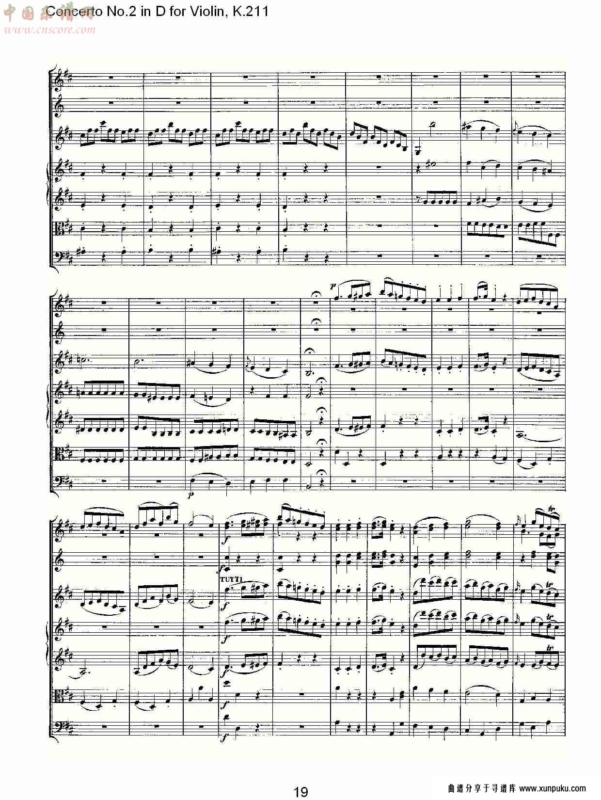 d调小提琴第二协奏曲, k.211 （四）总谱第4页