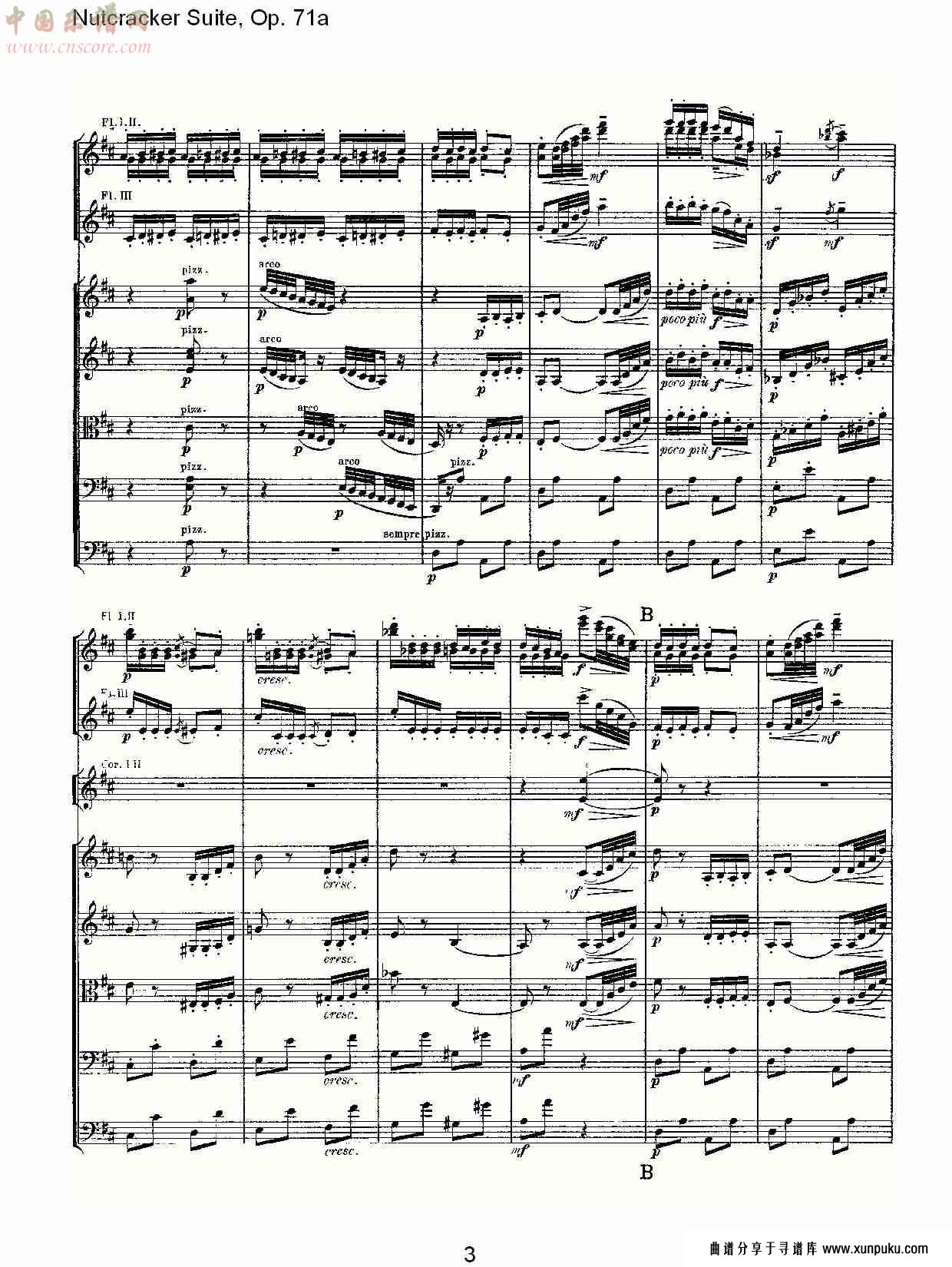nutcracker suite, op.71a   胡桃铗套曲，op.71a第七乐章（一）总谱第3页