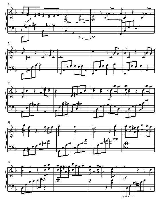 最终幻想 tifa主题曲钢琴谱第4页