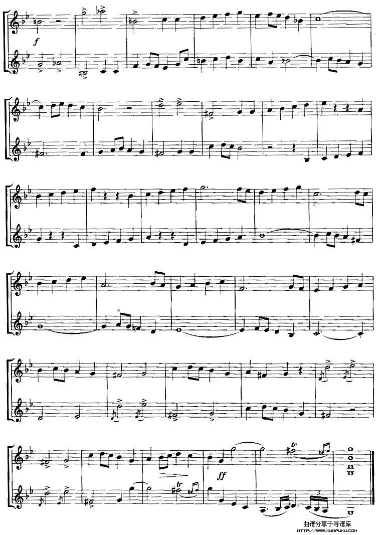 霍曼《小提琴基础教程》选曲：在教堂里小提琴谱第2页