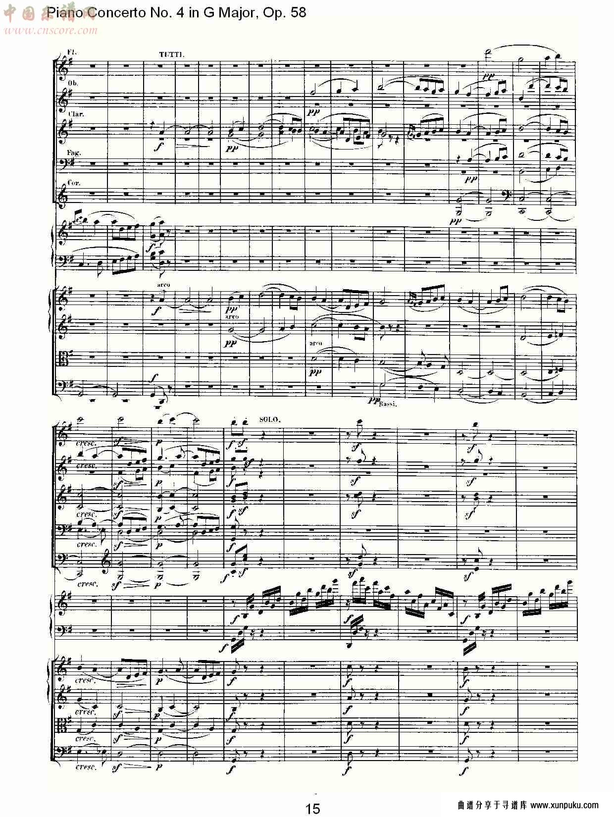 ｇ大调钢琴第四协奏曲 op.58第三乐章（二）总谱第6页