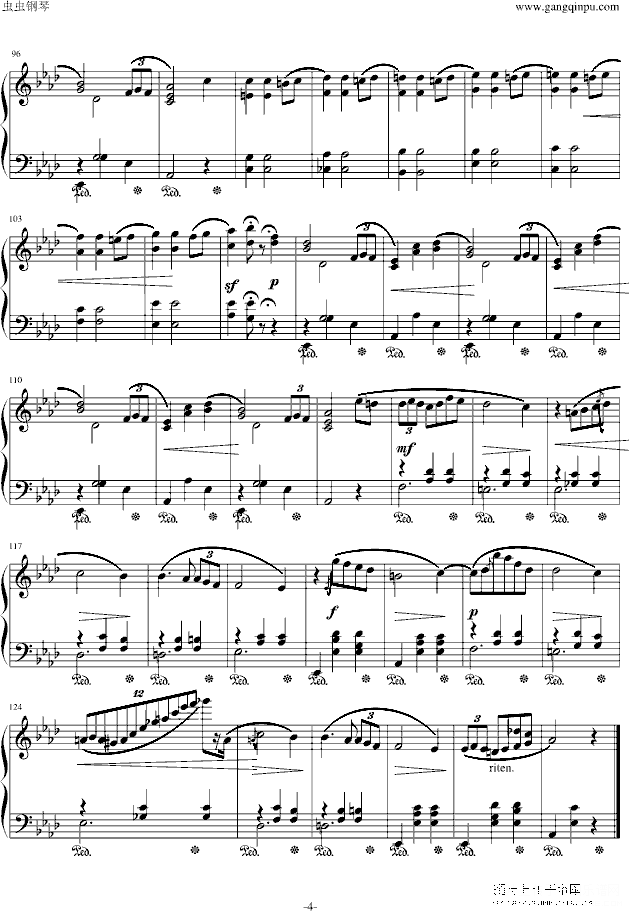 第九号圆舞曲op69nr1钢琴谱(钢琴曲)钢琴谱第4页