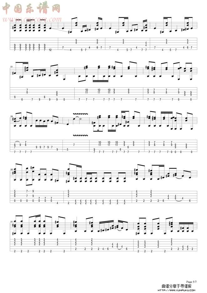 bohemian guita吉他谱第4页