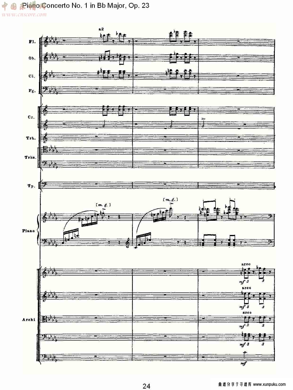 bb大调第一钢琴协奏曲,op.23第一乐章第一部（五）总谱第4页
