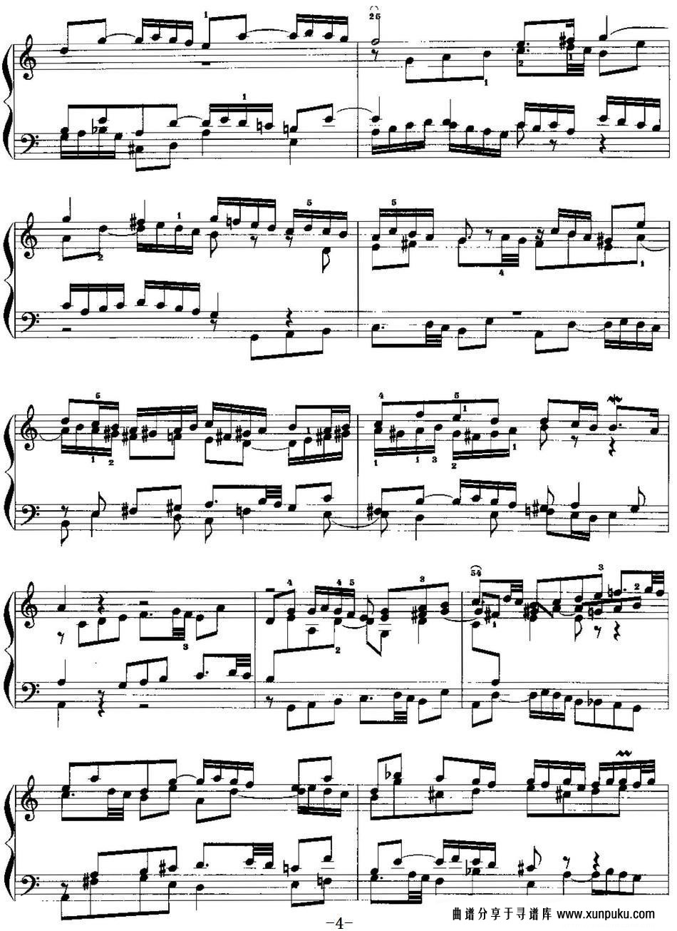 手风琴复调作品：c大调前奏曲与赋格手风琴谱第4页