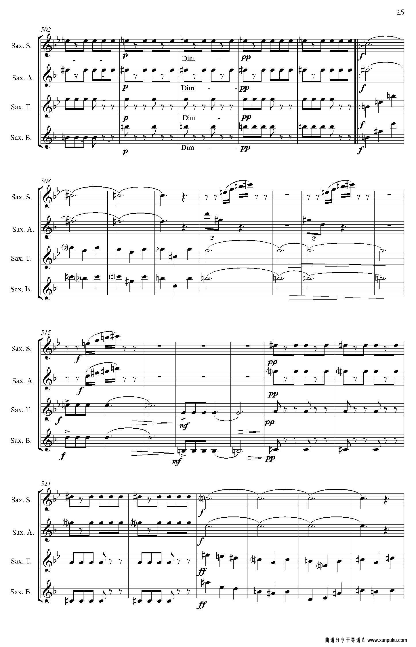 estilos（四重奏）萨克斯谱第25页