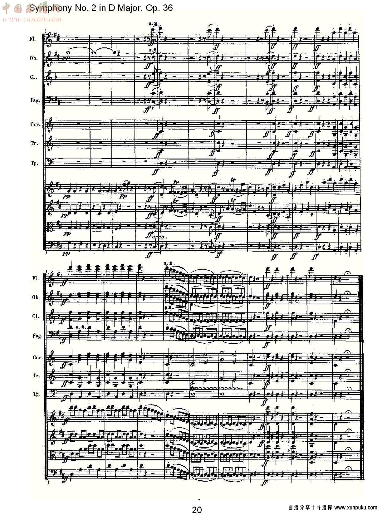 d大调第二交响曲 op. 36  第四乐章总谱第13页