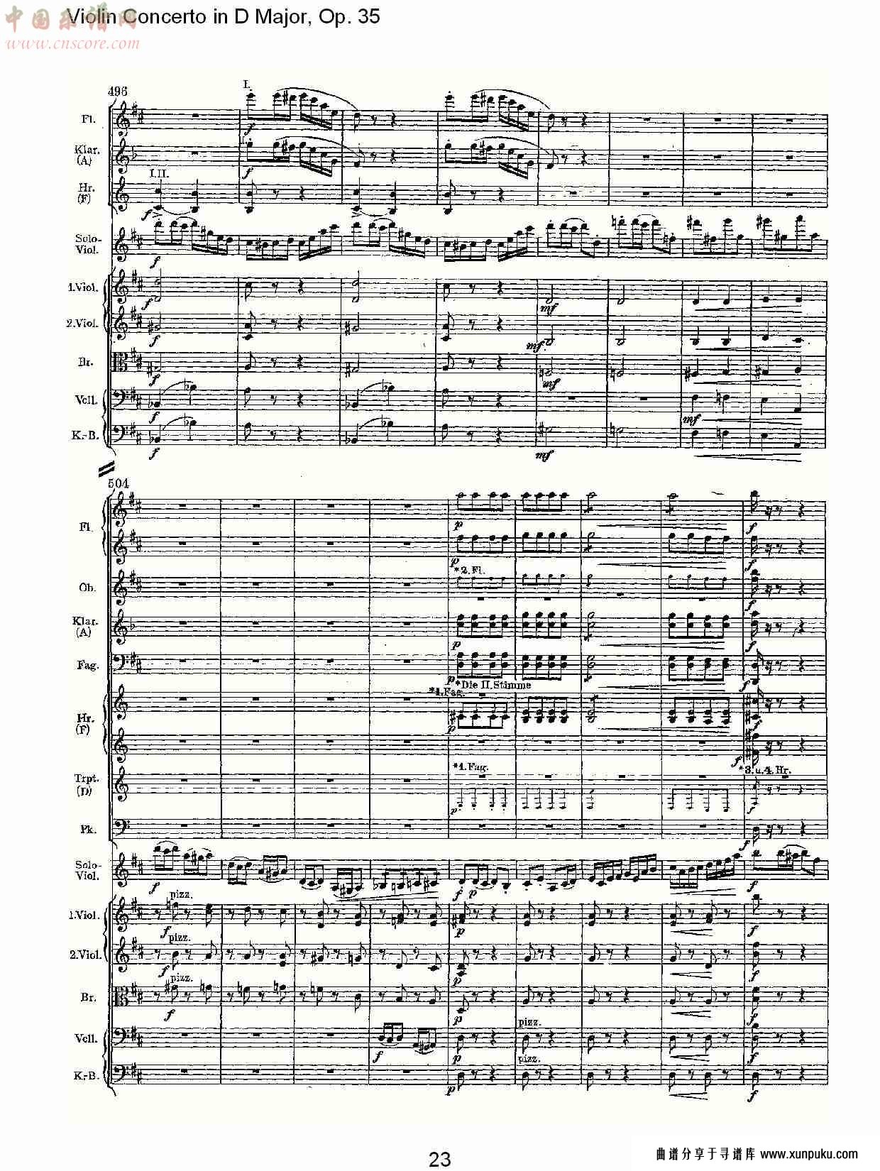 d大调小提琴协奏曲, op.35第三乐章（五）总谱第3页
