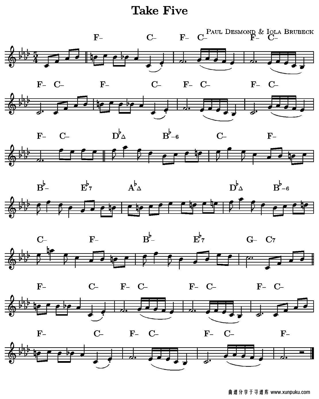 take five（单簧管）其他曲谱