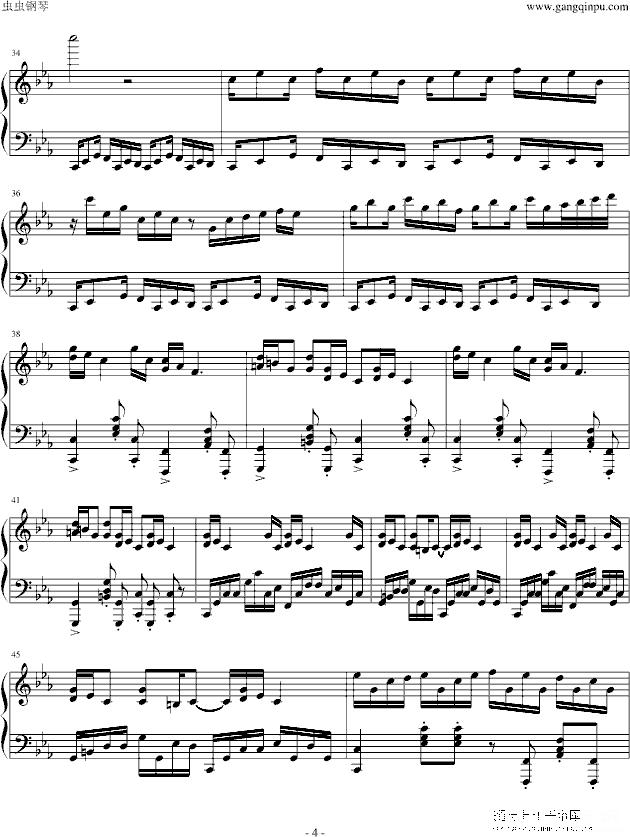 克罗地亚狂想曲改编独奏版钢琴谱(钢琴曲)钢琴谱第4页