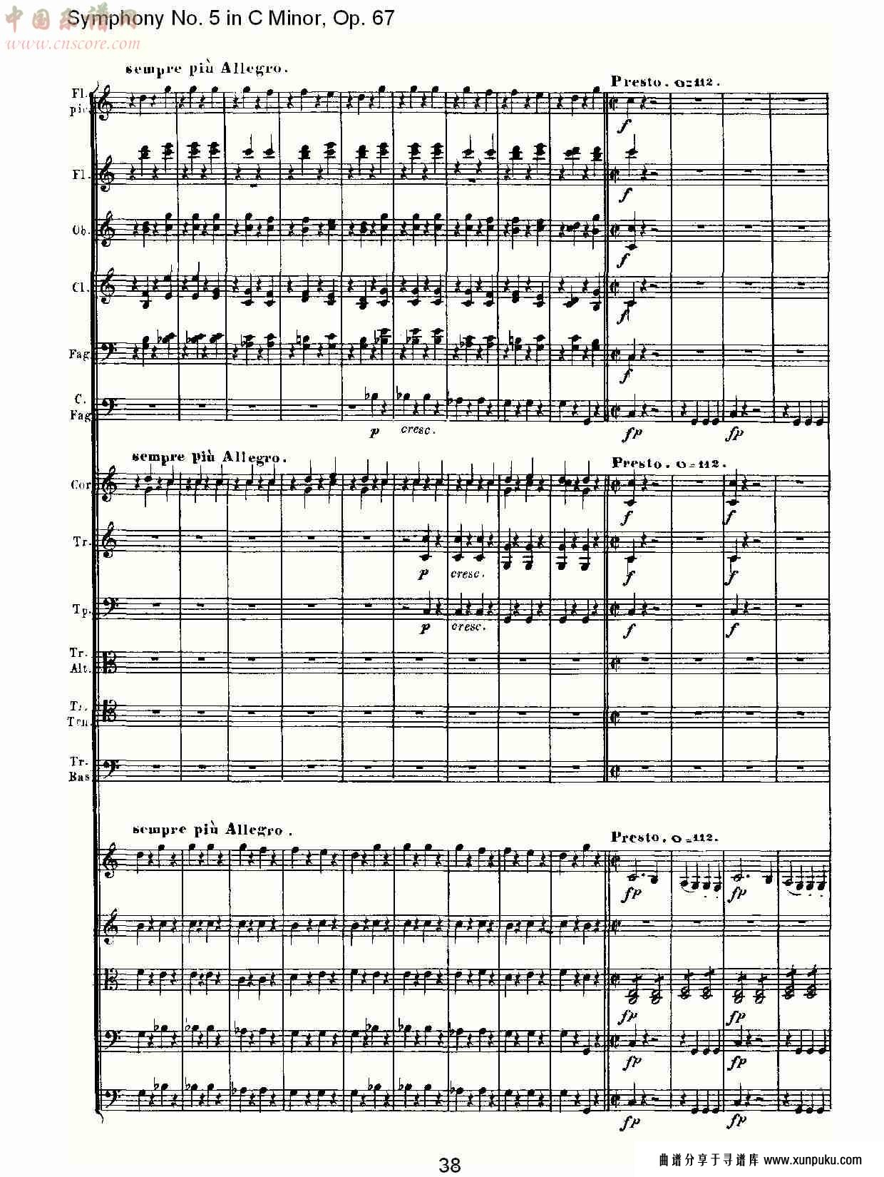 c大调第五交响曲 op.67 第四乐章总谱第32页