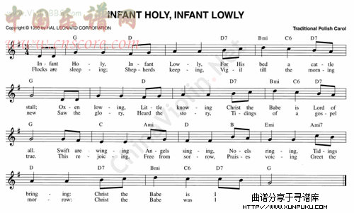 97.infant holy,infant lowly小提琴谱