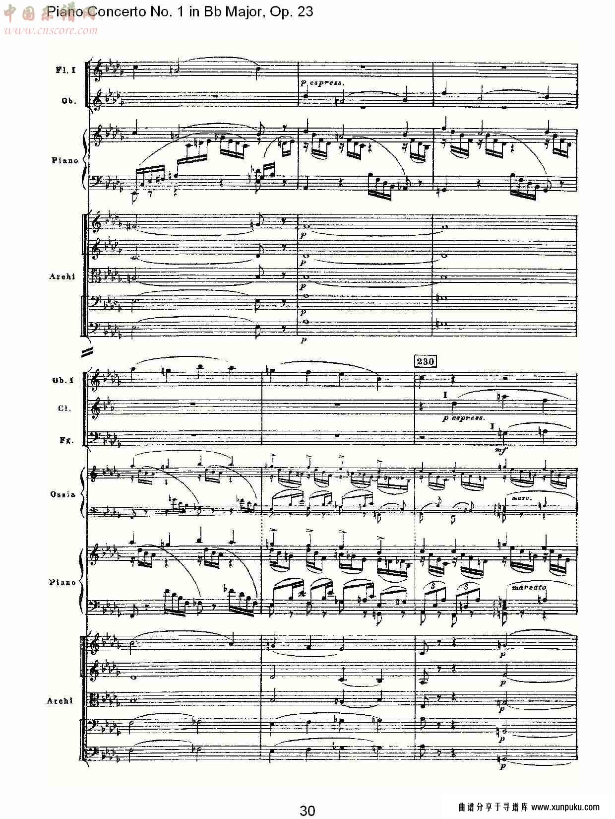 bb大调第一钢琴协奏曲,op.23第一乐章第一部（六）总谱第5页