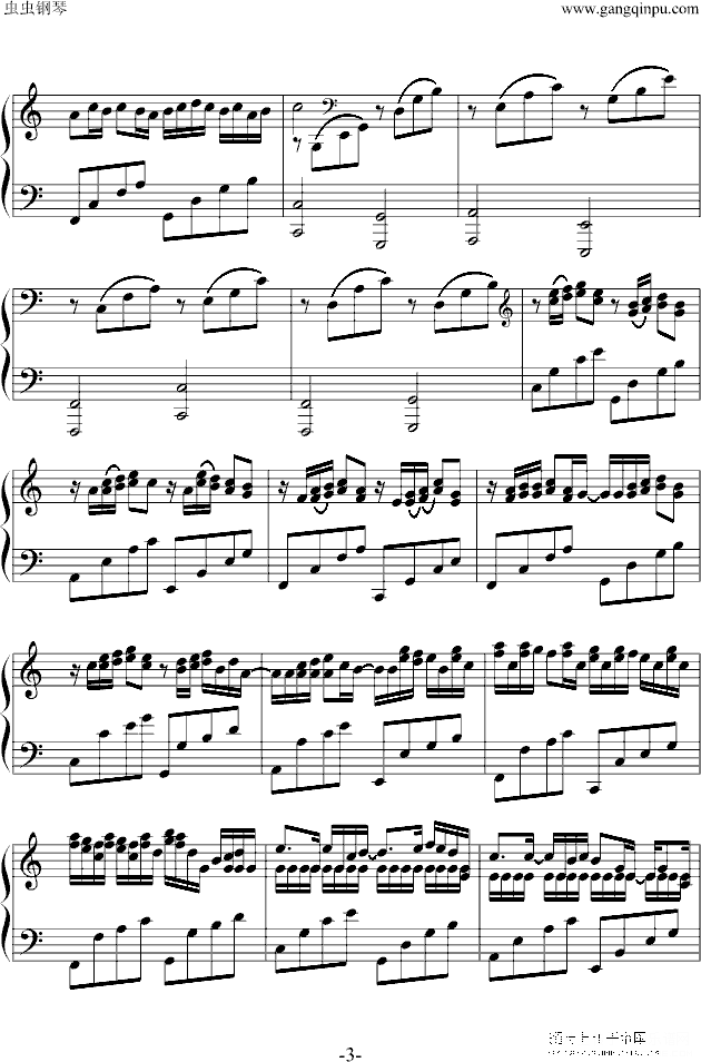 variations on the kanon钢琴谱(钢琴曲)钢琴谱第3页