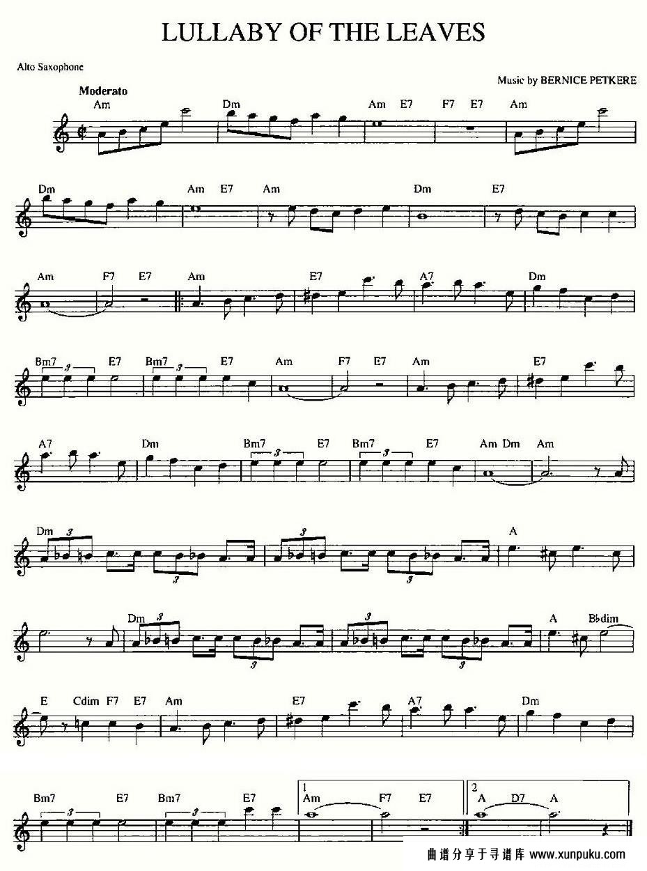 LULLABY OF THE LEAVES萨克斯谱