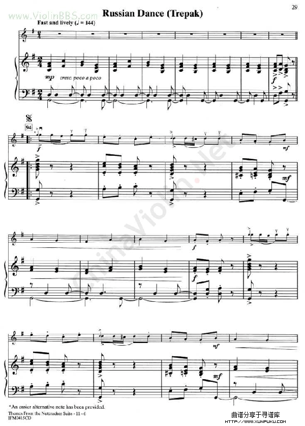 8.russian dance (trepak) 钢琴伴奏谱简谱第1页