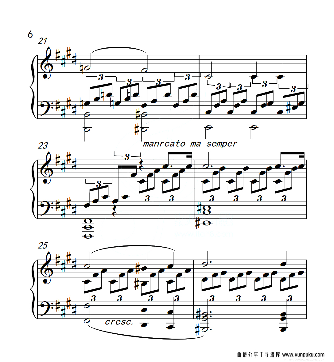 第六级 奏鸣曲（中国音乐学院钢琴考级作品1~6级）钢琴谱第6页