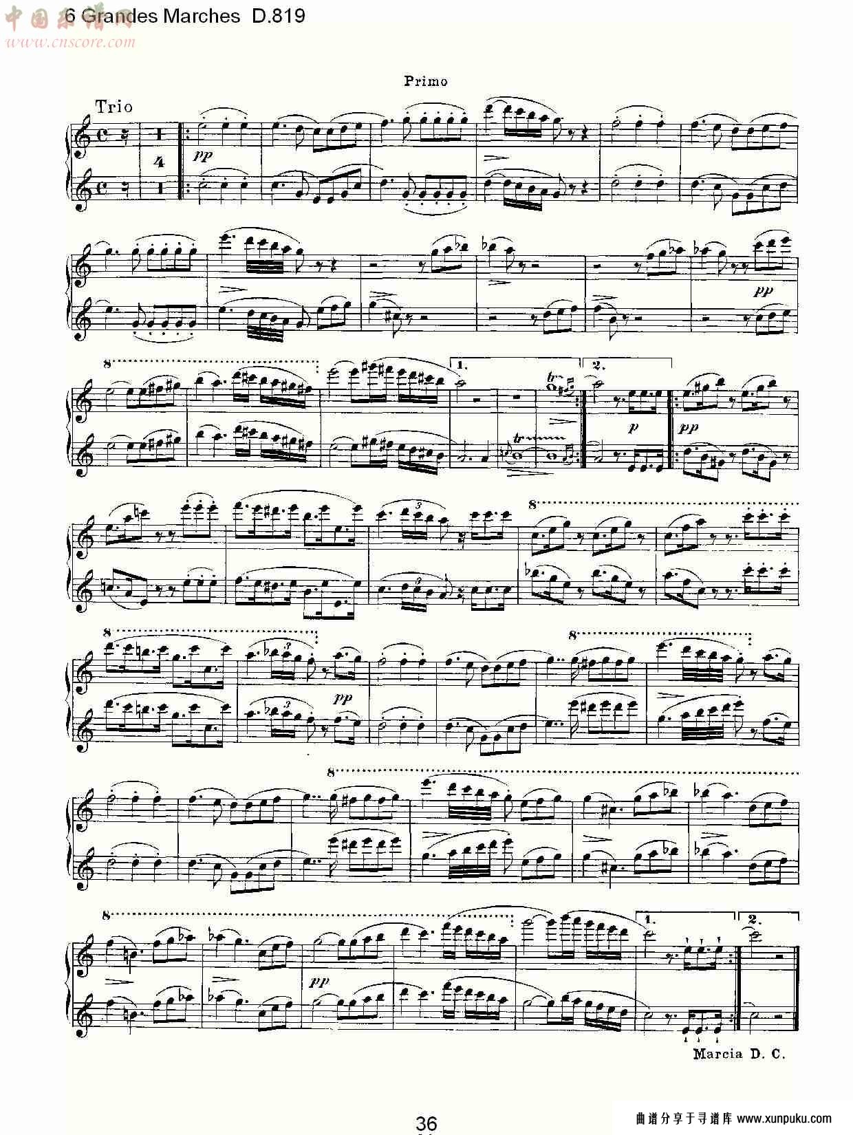 6 grandes marches d.819  6贵族进行曲d.819（八）总谱