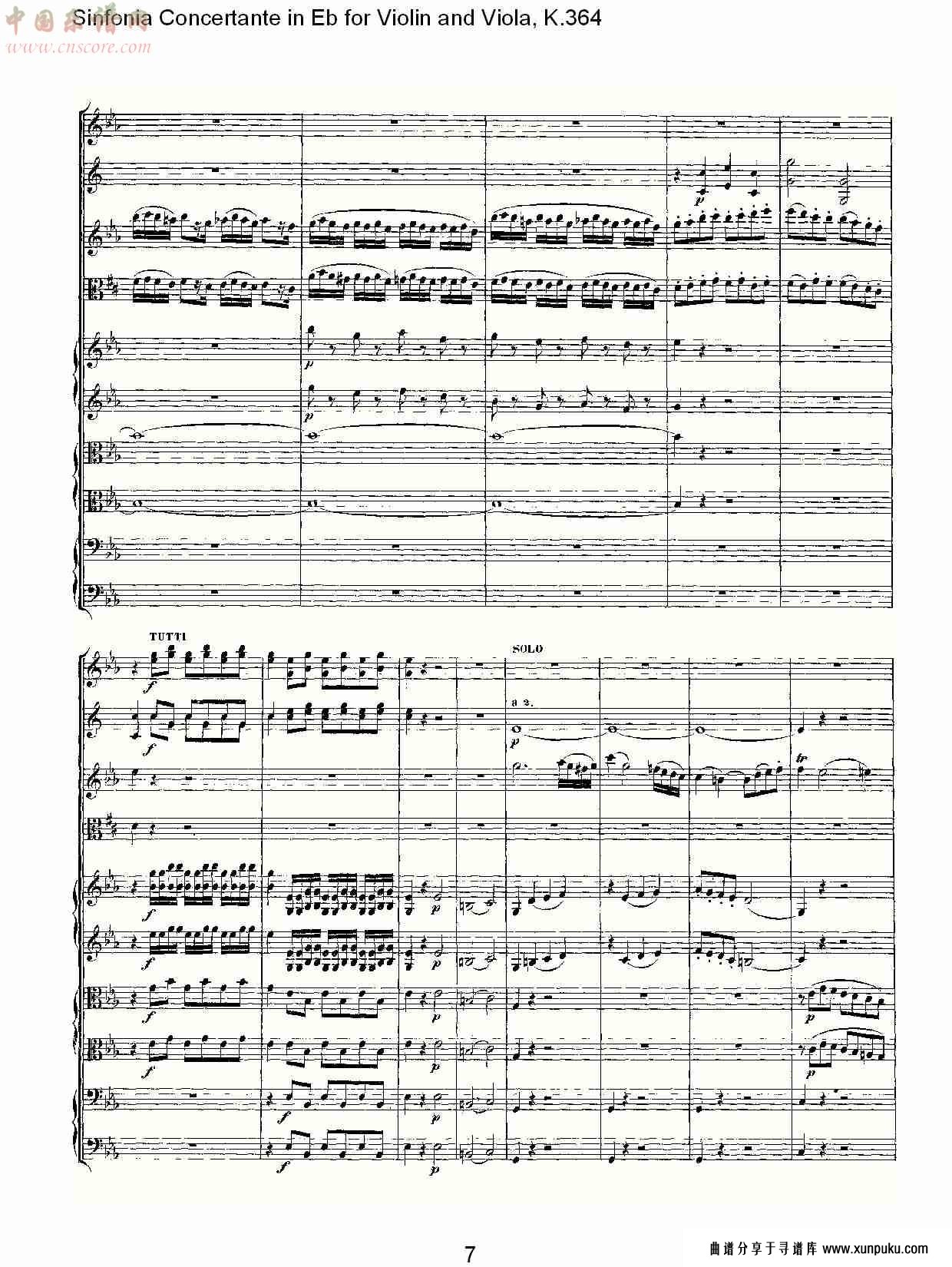 eb调小提琴与中提琴炫技序曲, k.364（二）总谱第2页
