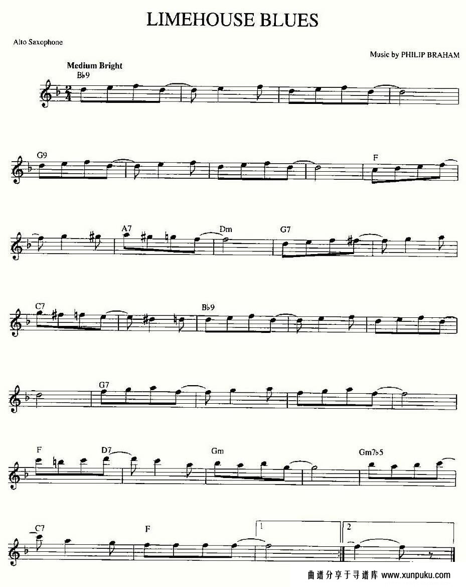 LIMEHOUSE BLUES萨克斯谱