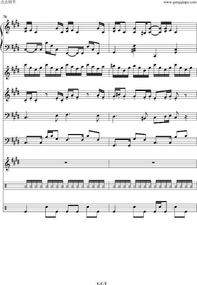 克羅地亞狂想曲（总谱）钢琴谱第32页