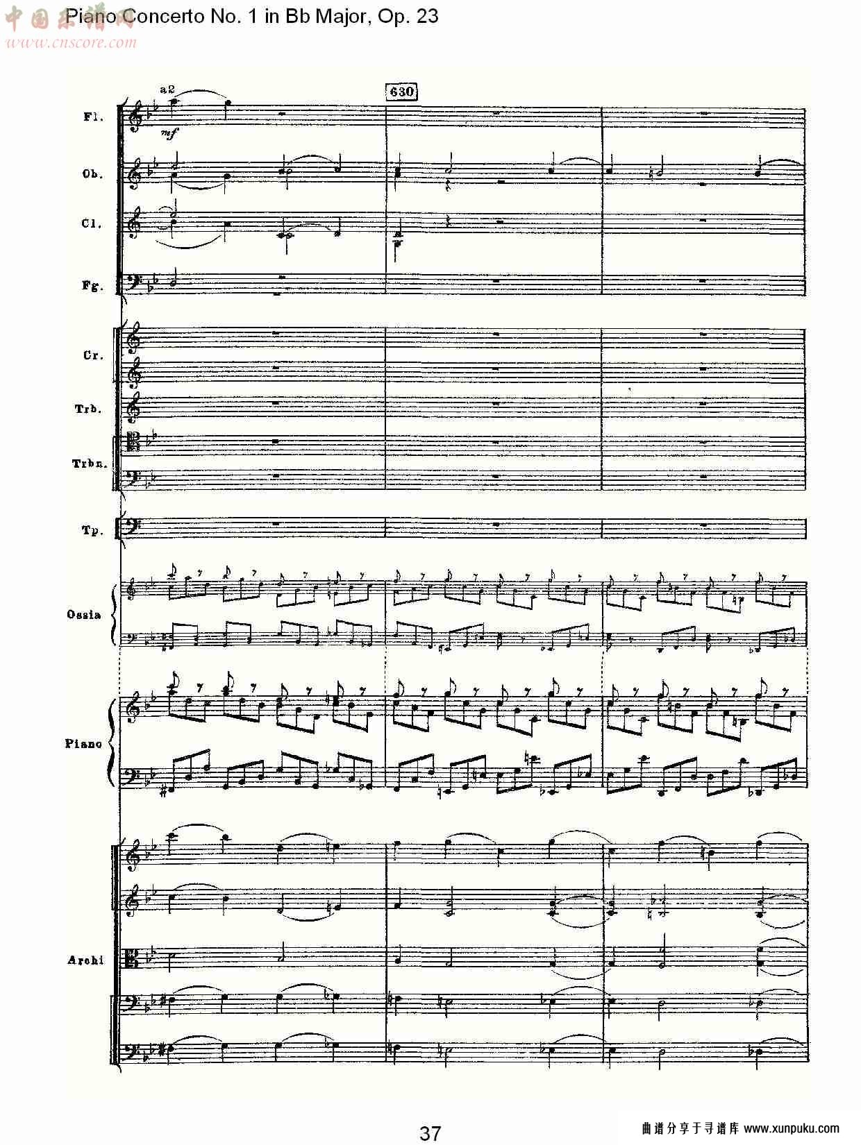 bb大调第一钢琴协奏曲,op.23第一乐章第二部（八）总谱第2页
