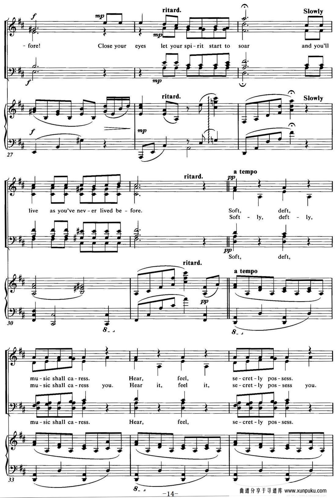 choral suite from the phantom of the opera（3 the m钢琴谱第3页