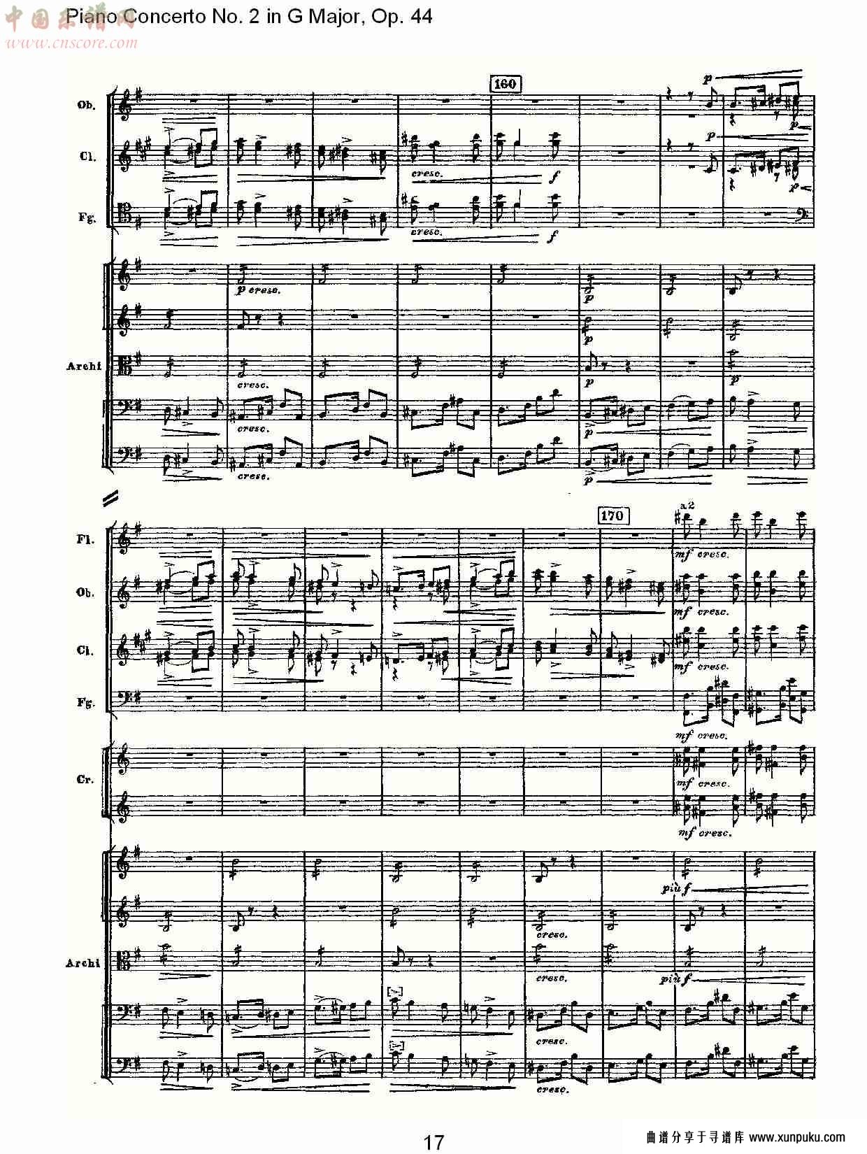 g大调第二钢琴协奏曲, op.44第三乐章（四）总谱第2页