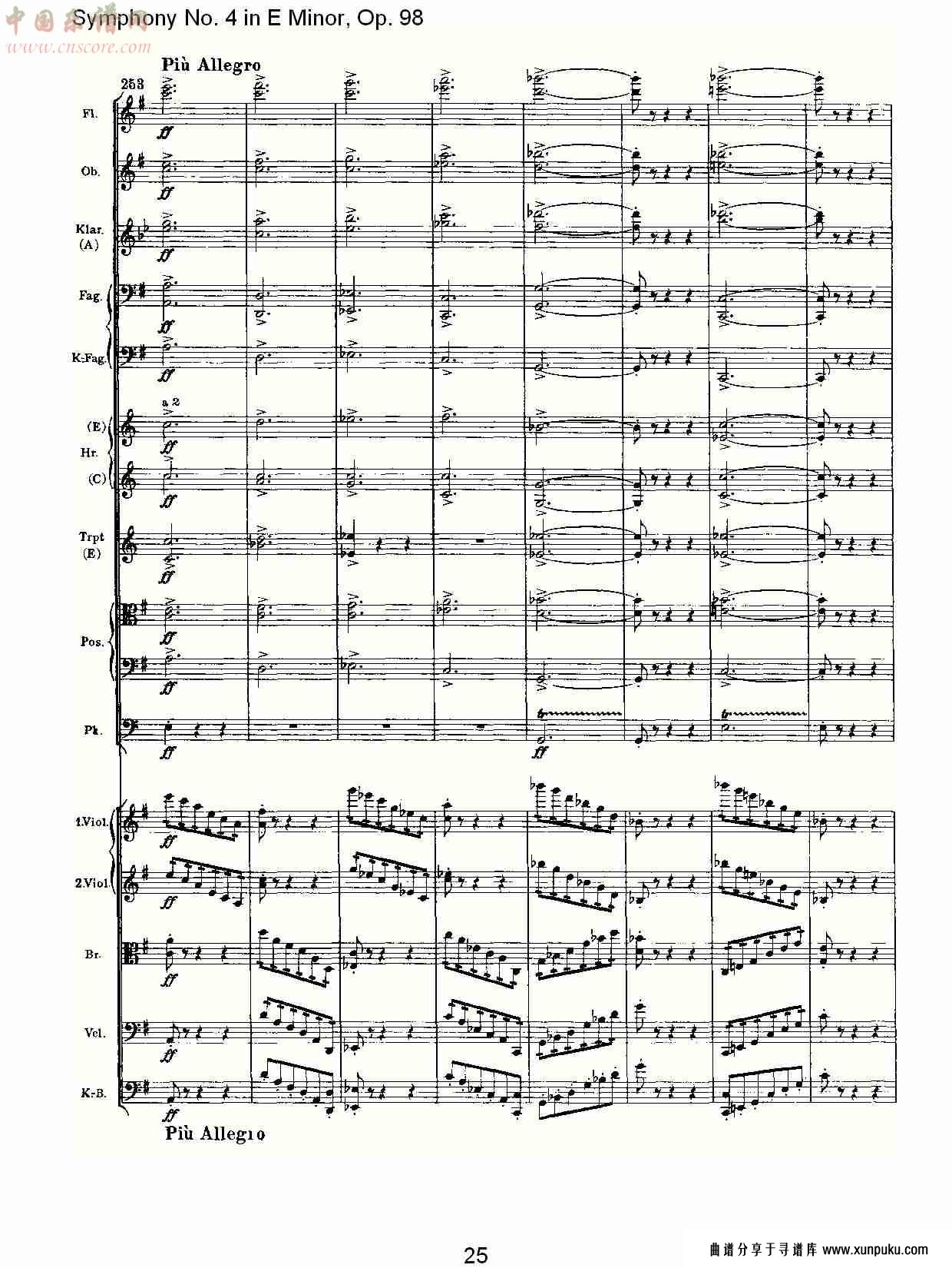 e小调第四交响曲, op.98第四乐章（五）总谱第5页
