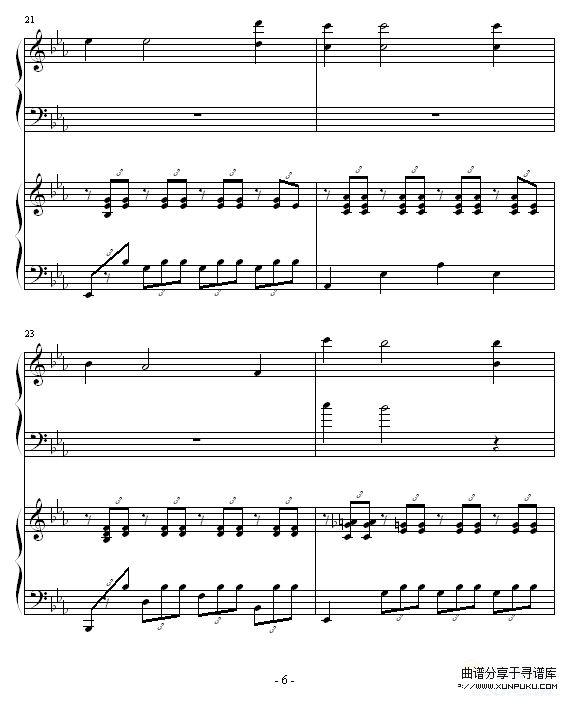 ココロの音-piano钢琴恋曲钢琴谱第6页