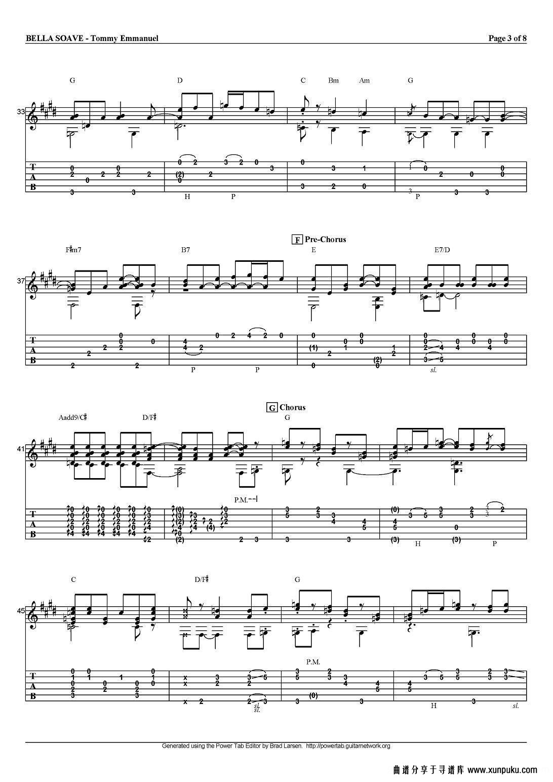 tommy emmanuel：bella soave吉他谱第3页