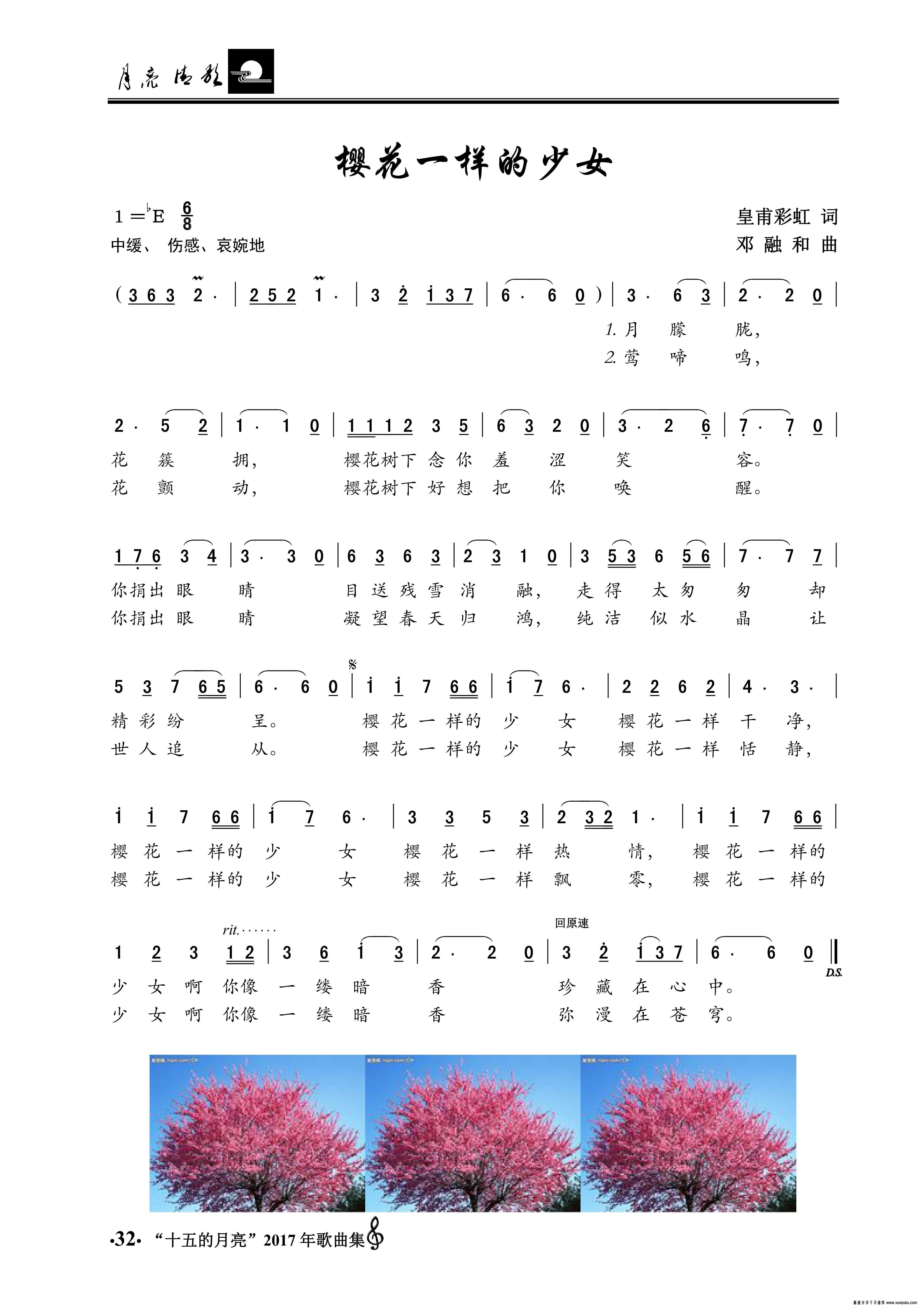樱花一样的少女简谱