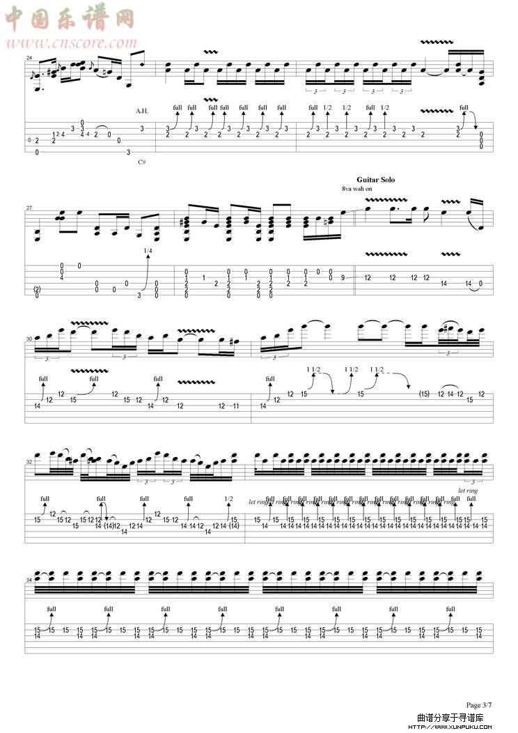 hear my train a comin`吉他谱第3页