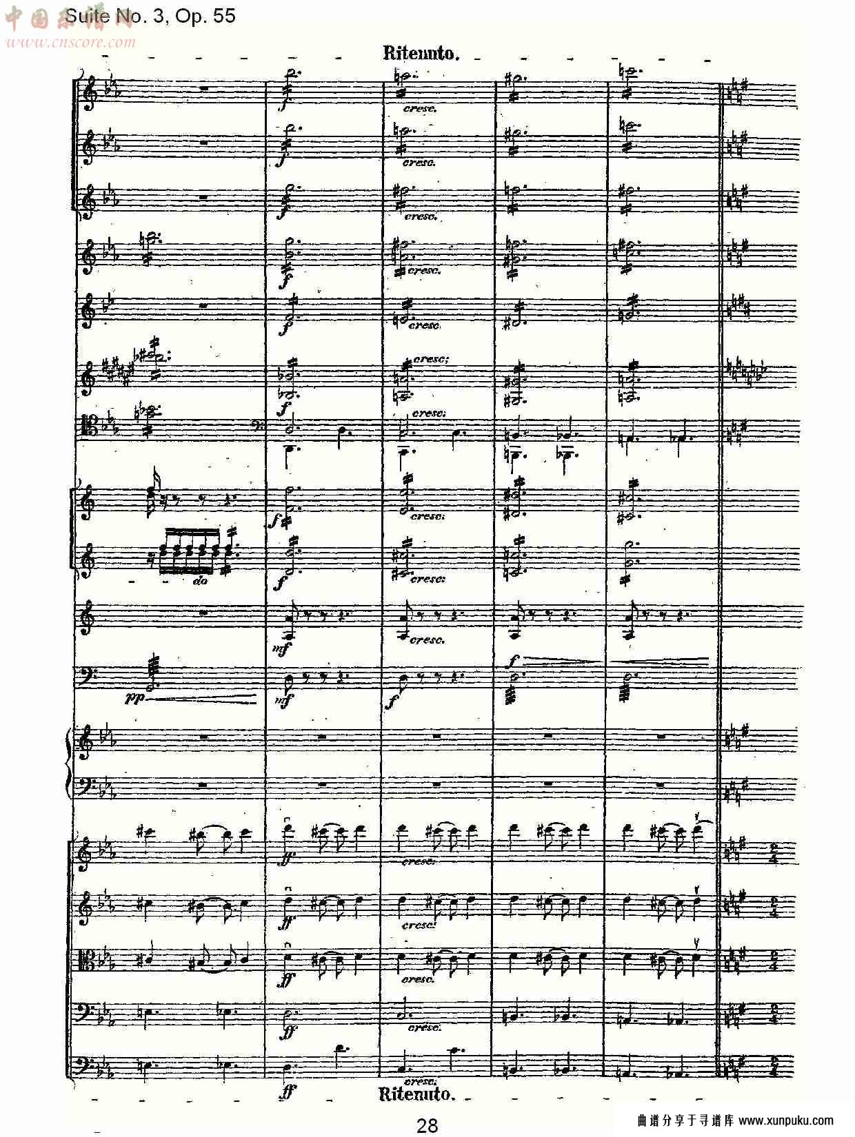 suite no. 3, op.55  第三套曲,op.55第一乐章（六）总谱第3页