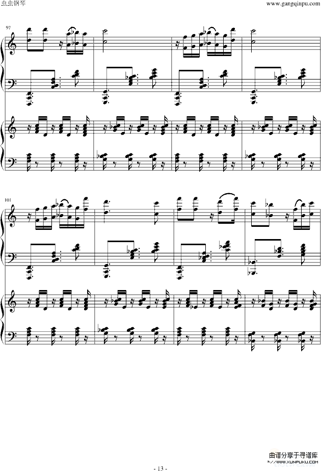 爵士双钢琴奏鸣曲第三乐章-米约钢琴谱第13页