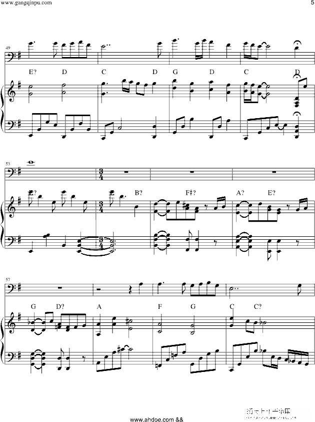 入殓师主题曲 memory钢琴谱第5页