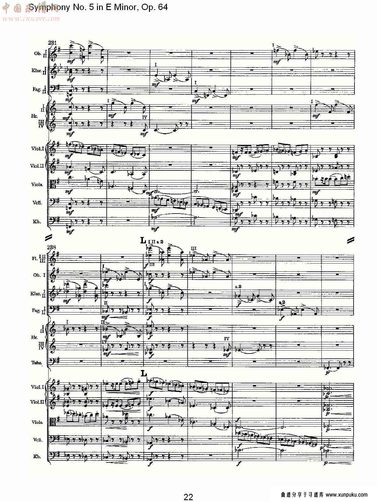 e小调第五交响曲,  op.64第一乐章（五）总谱第2页