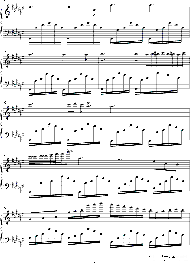 夜的幻想曲钢琴谱第4页