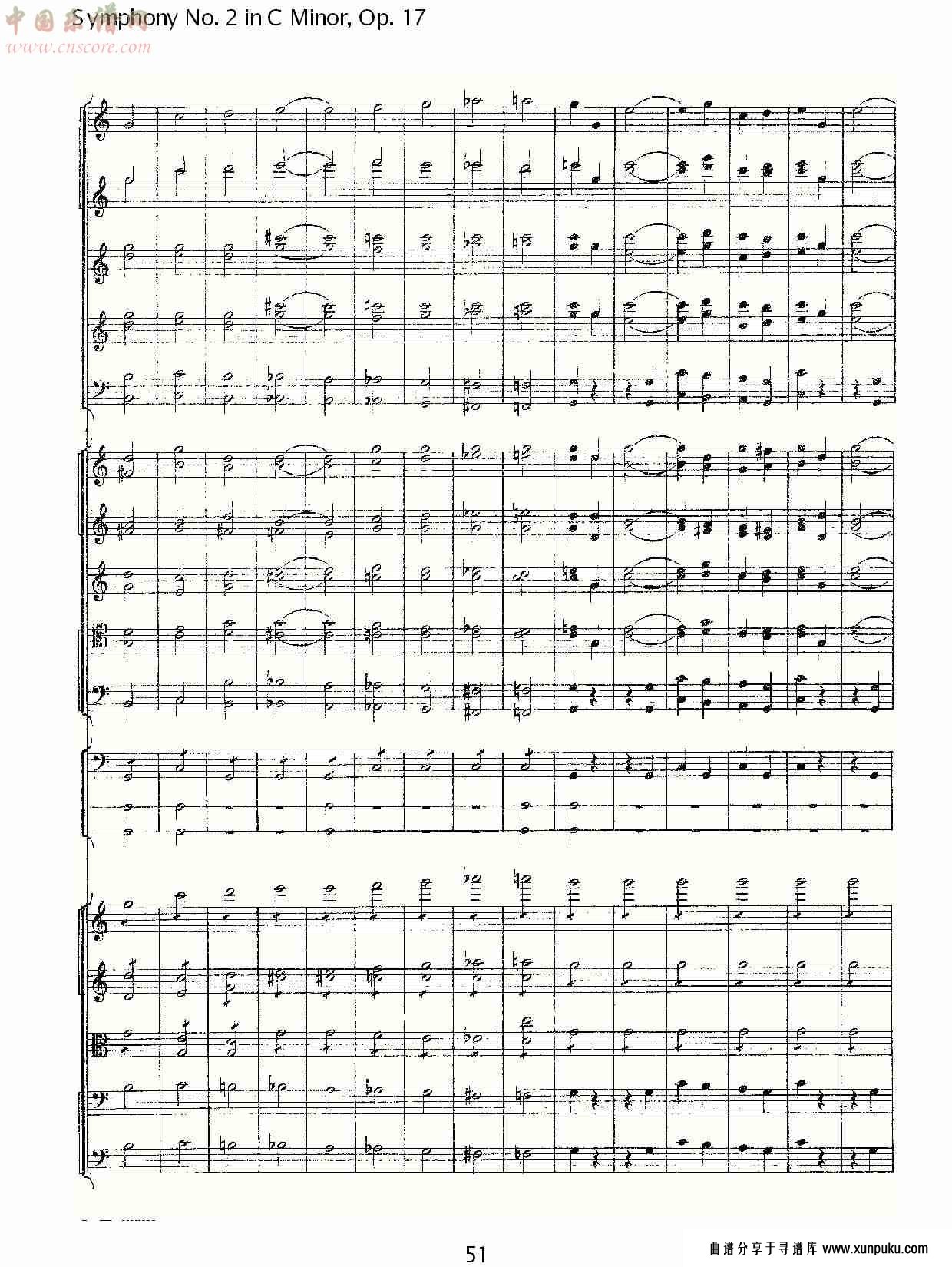 c小调第二交响曲, op.17第四乐章（十一）总谱第1页